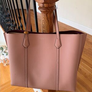 Chic Blush Leather Tote Bag
